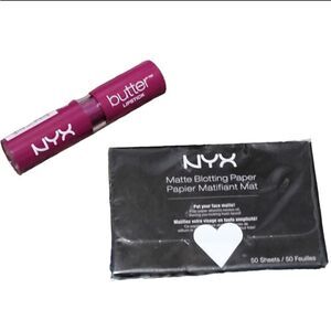 NYX Thunderstorm butter lipstick and blotting paper